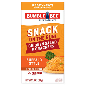 Bumble Bee Snack On The Run Buffalo Chicken Salad With Crackers Kit, 3.4 Oz (Pack Of 12) - Ready To Eat, Spoon Included - Shelf Stable & Convenient Protein Snack