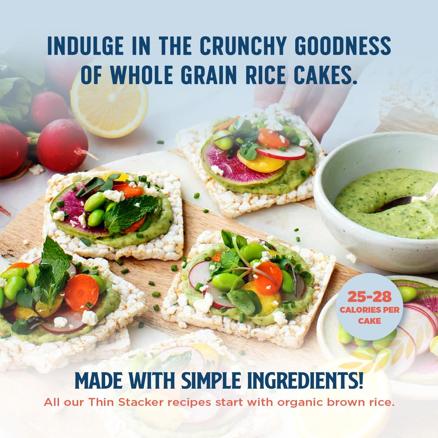 Lundberg Thin Brown Rice Cakes, Basil & Thyme, 6-Pack - Regenerative Organic Certified, Healthy Snacks, Vegan, 6 Oz Ea