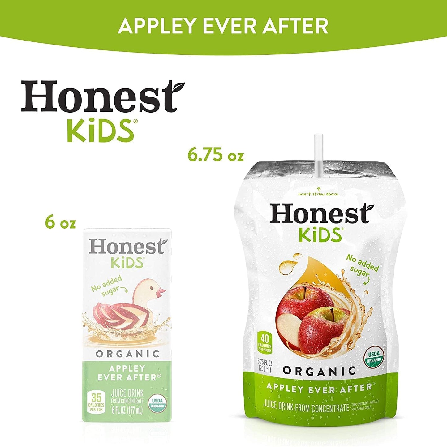 Honest Kids Appley Ever After Juice Drink, 6.75 Fluid Ounce - 8 Per Pack - 4 Packs Per Case.4