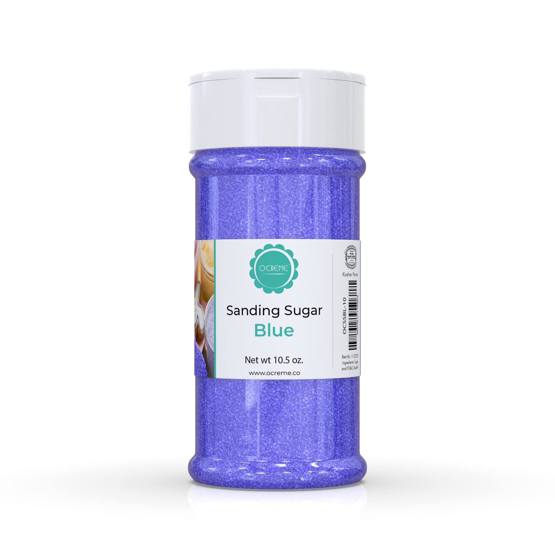 OCREME Sanding Sugar for Cookie Decorating – Blue Sugar Crystals – 10.5 Ounce