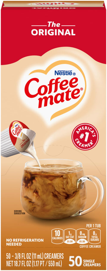 Nestle Coffee mate Liquid Coffee Creamer Singles, Original, 50 Ct Box