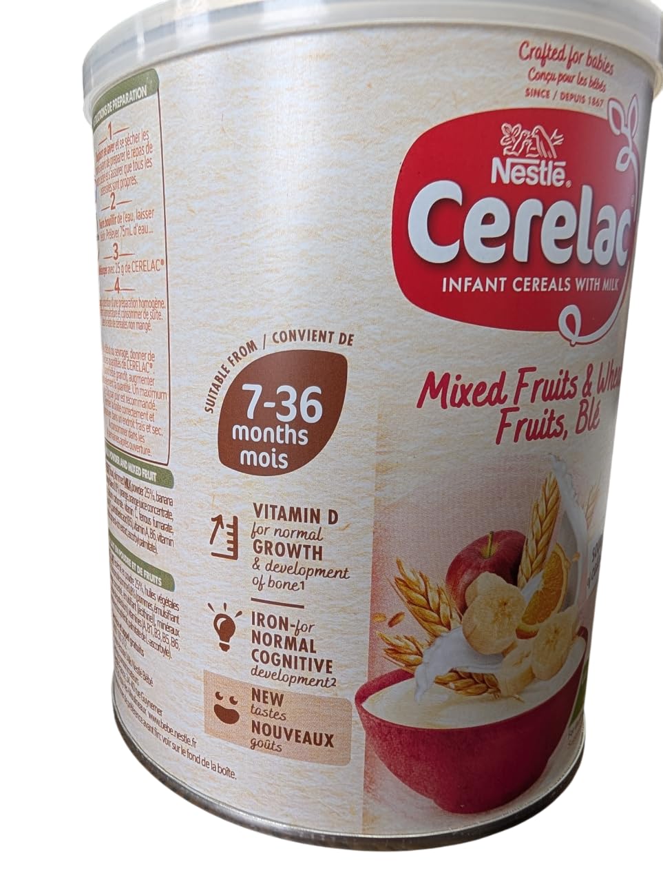 Nestle Cerelac Infant Cereal With Milk From 8 Months Mixed Fruits & Wheat - 14 Oz