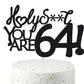 Happy 64th Birthday Cake Topper 64 Birthday Cake Toppers-Black Glitter, Funny 64th Cake Topper for Men For Women, 64th birthday 