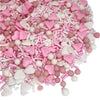 Manvscakes Edible Metallic Sprinkles Mix With Assorted Shapes And Sizes For Parties, Cookies, Ice Cream, Cake And Cupcake Decorating, 4 Oz(Rose Gold And Pink)