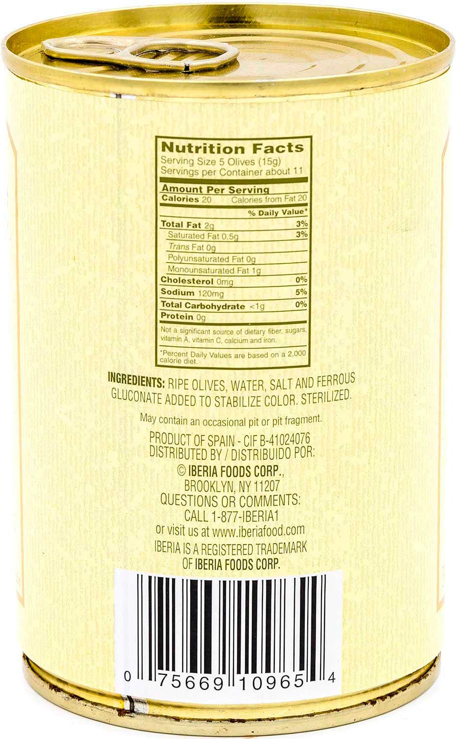 Iberia Premium Select Pitted Black Medium Olives, 6 Ounce (Pack Of 12)