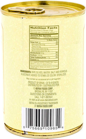 Iberia Premium Select Pitted Black Medium Olives, 6 Ounce (Pack Of 12)