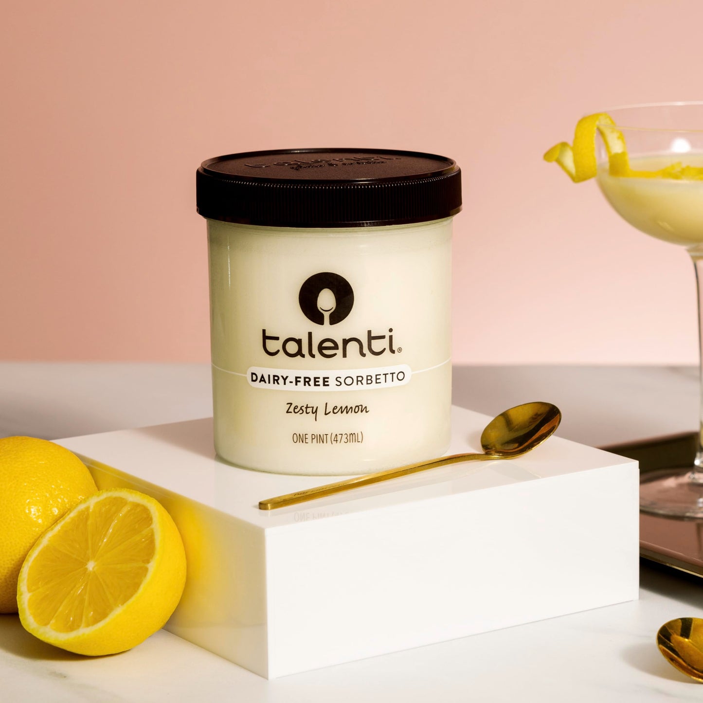 Talenti Dairy-Free Sorbetto Zesty Lemon for Your Next Indulgence, with Real Lemon in Each Jar, 1 pint