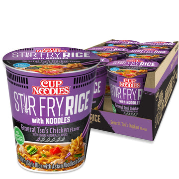 Nissin Cup Noodles Stir Fry Rice With Noodles, General Tso'S Chicken, 2.68 Ounce (Pack Of 6)