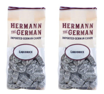 Hermann the German Hard Candy - Liquorice - Pack of 2 - Imported
