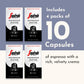 Segafredo Zanetti Espresso compact pieces – Dark Roast Aluminum Pods for Nespresso – Intensity 11 – 40 Count (4 Packs of 10)