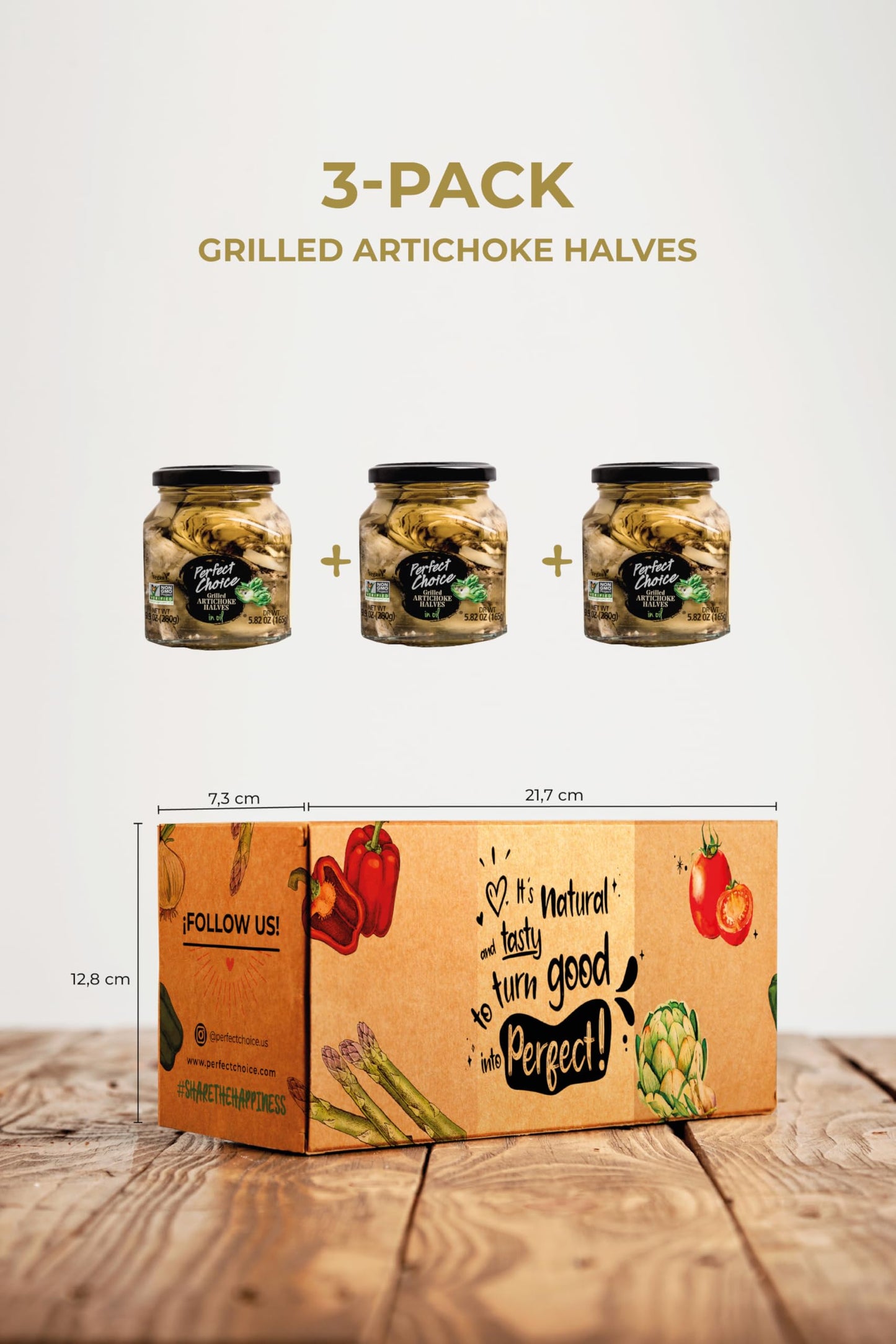 Perfect Choice Grilled Artichoke Halves In Oil - Delicious For Salads, Pizzas & More - 9.9 Oz (Pack Of 3)