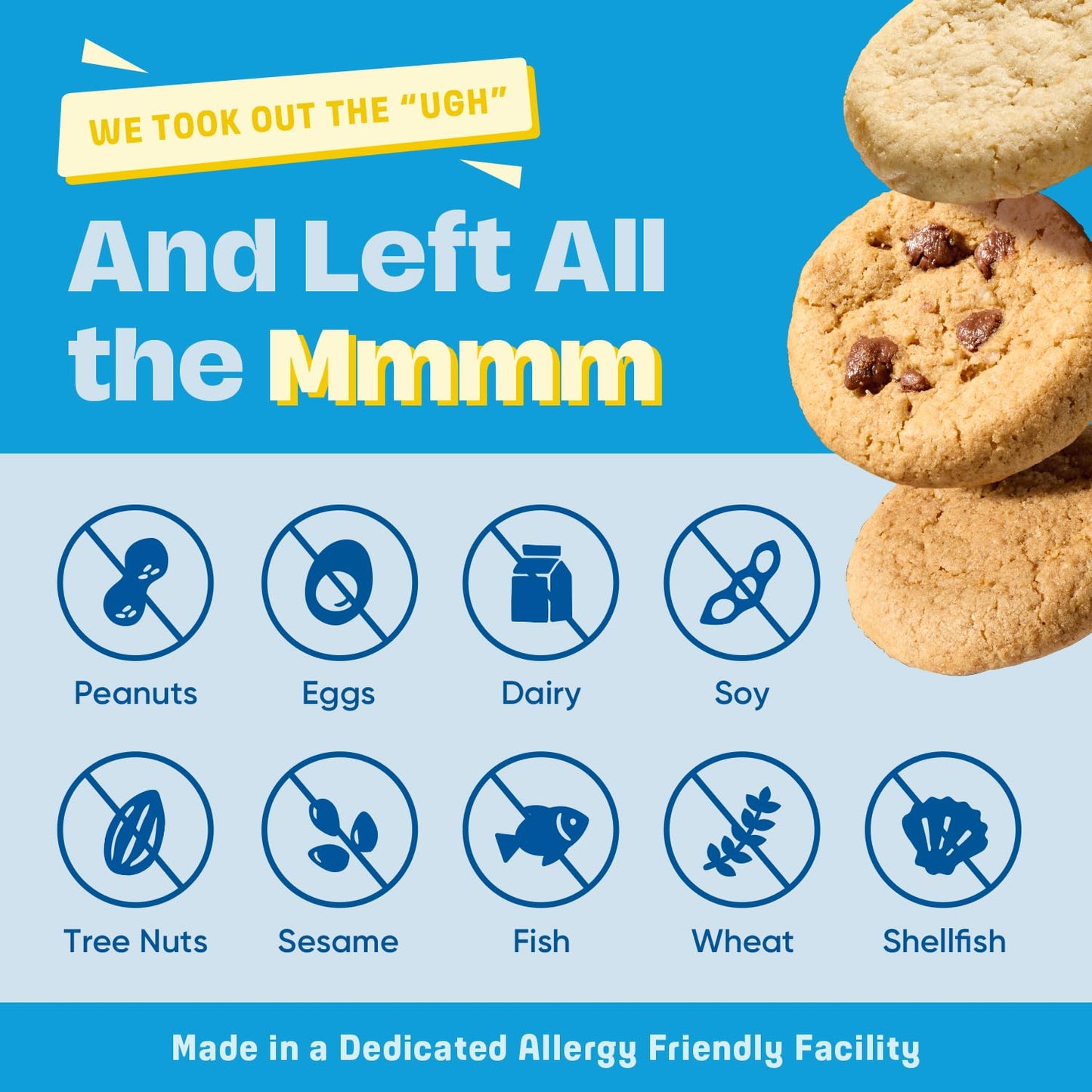 Partake Foods Gluten Free Soft Baked Cookies Variety Pack (Chocolate Chip, Snickerdoodle, Lemon) - Vegan - Free From the Top 9 A