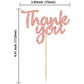 Gyufise 36 Pack Rose Gold Glitter Thank You Cupcake Toppers Thanksgiving Cupcake Picks Decorations For Baby Shower Boys Girls Bi