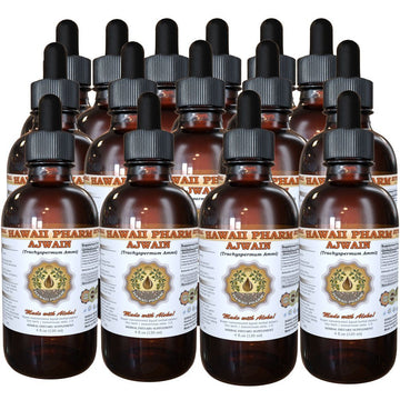 Hawaii Pharm Organic Ajwain Liquid Extract Tincture Supplement 60 Fl Oz Glass