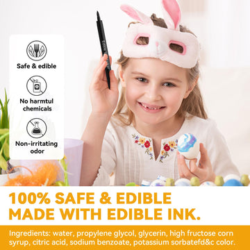 3Pcs Black Edible Markers For Cookie Decorating, Food Coloring Pens, Double Side Food Grade Pens With Fine & Thick Tip For Decor