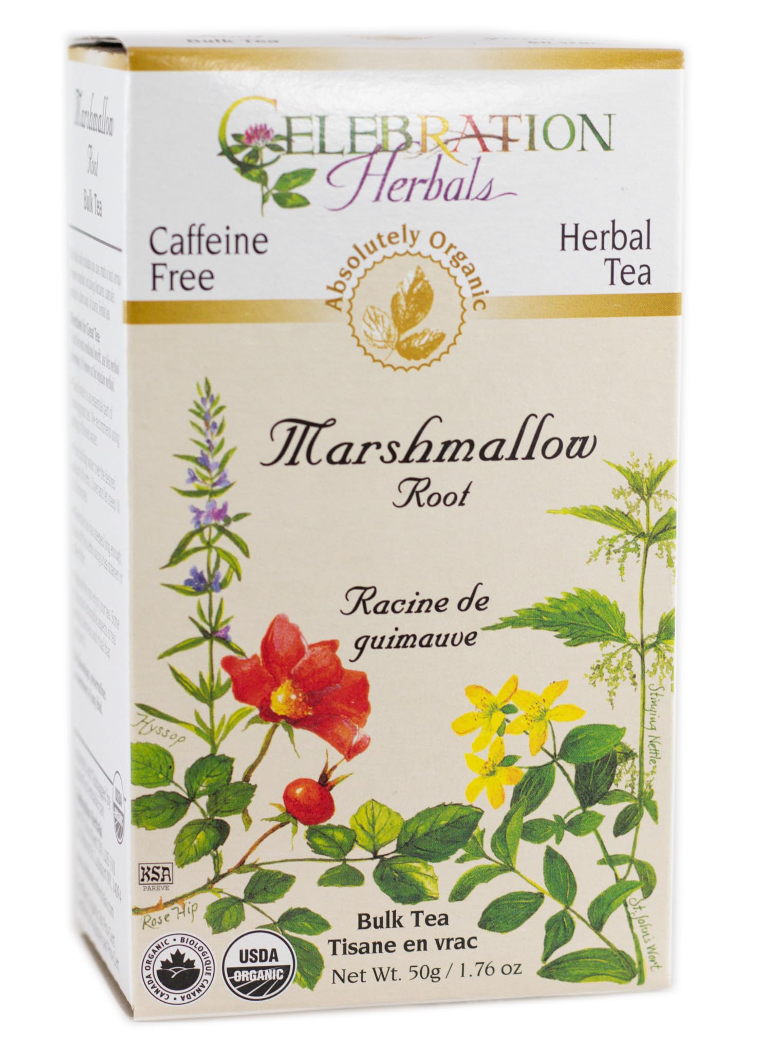 Celebration Herbals Organic Marshmallow Root Bulk Tea - Caffeine Free, 1.76 oz, Pack of 1