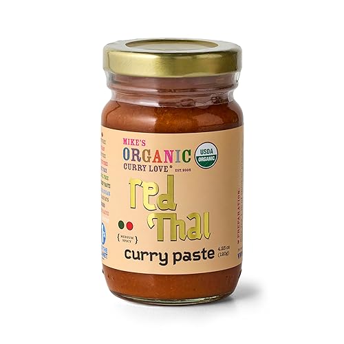 Red Thai Curry Paste Organic. Vegan. Dairy Free. Sugar Free. Keto Friendly. Made In Thailand. 4.23 Oz Glass Jar