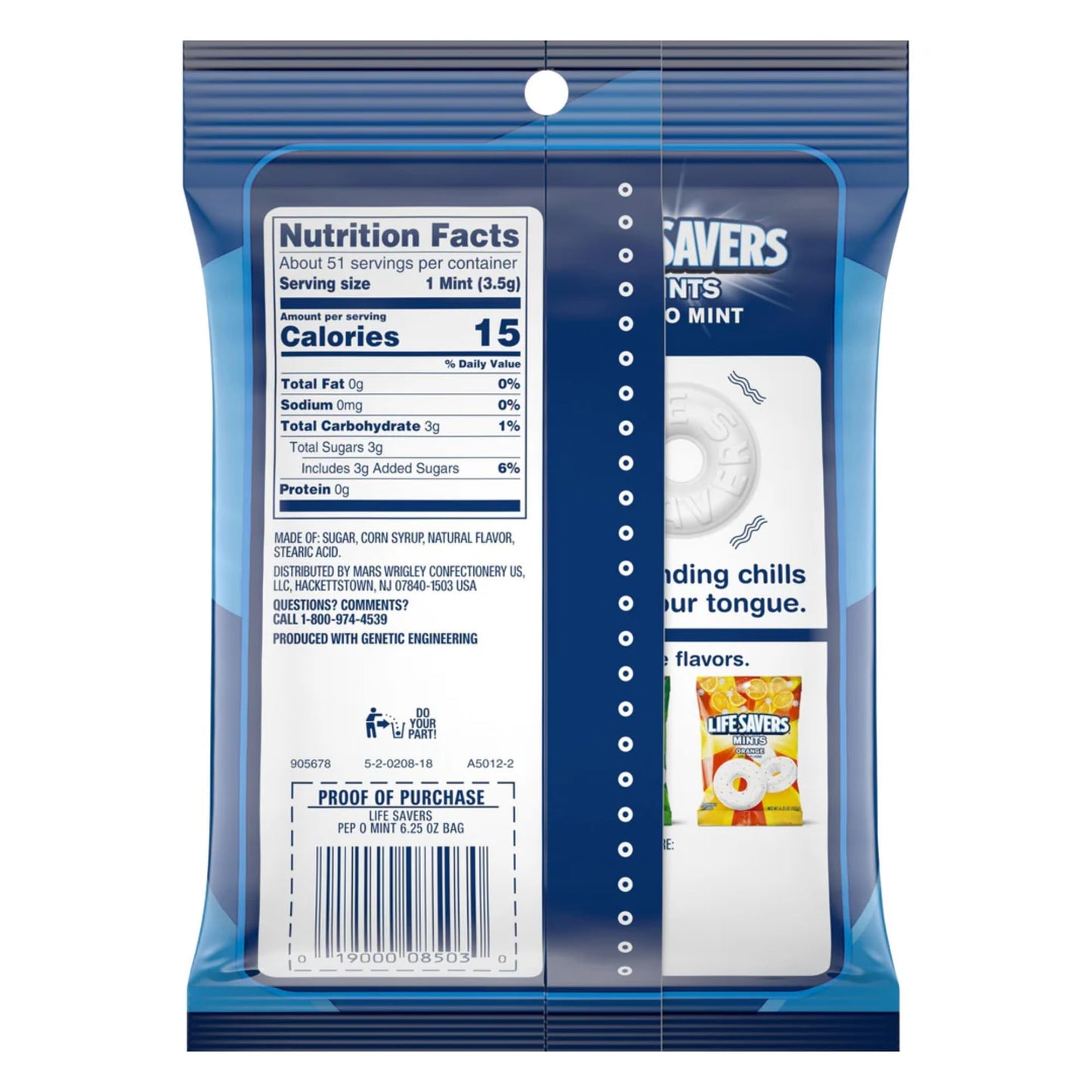 Lifesavers - Individually Wrapped Hard Candies - Gift Packs Of 3, 6.25 Oz. Bags By Lyzas Sweets &   (Pep O Mint)