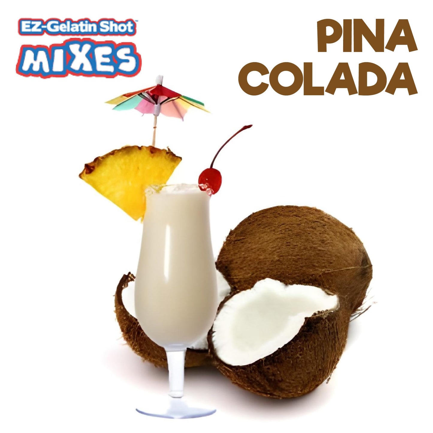 EZ-SQUEEZE Pina Colada Jello Shot Mix - Premium Gluten-Free Gelatin Powder, 6.78 oz, Multi-Color, Model EZ-Jello-Shot-Mix-Pina