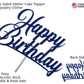 RokAPary Happy Birthday Glitter Cake Topper, Acrylic, Sturdy Double-Sided, Blue