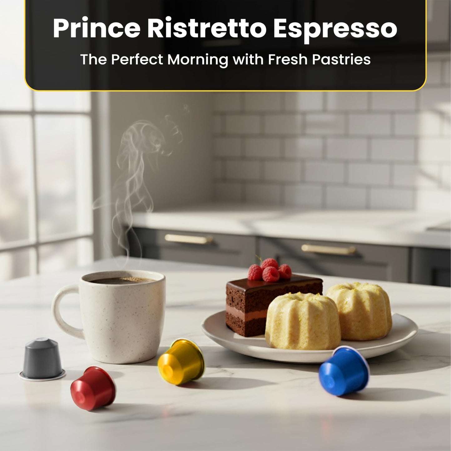 Prince Caffe Espresso Pods Variety Pack Compatible with Nespresso Original Line Machines - Espresso  Ristretto  Millennium & enhanced - Intensity 7 8 9 10  40 Count (4 x 10 Capsules)