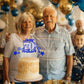 Happy 70Th Birthday Cake Topper, Blue And Silver Glitter Cake Toppers, 70 Year Birthday Party Cake Decoration