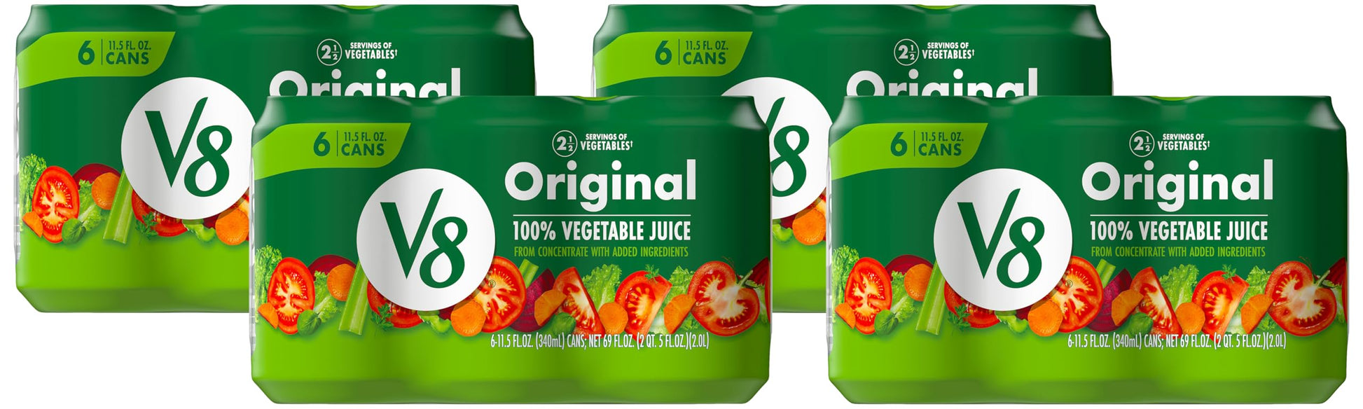 V8 Original 100% Vegetable Juice, 11.5 fl oz | Can | Pack of 24
