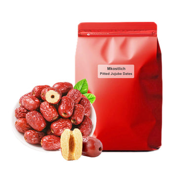 Mkostlich Jujube Date, Pitted Dates Bulk, Chinese Red Date, 1.1lb/500g Large-size Jujubees, Sweet Dried Jujube Fruit for Snackin