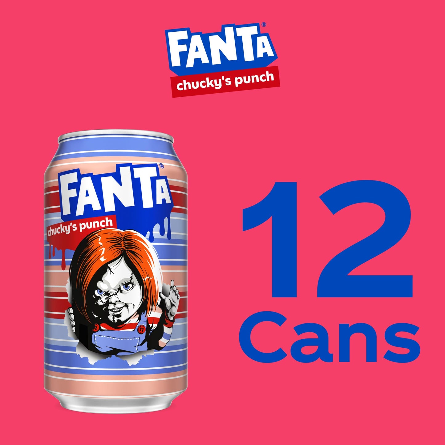 Fanta Fruit Punch Soda, Caffeine-Free, Halloween Edition, 12 Fl Oz Cans, 12 Pack