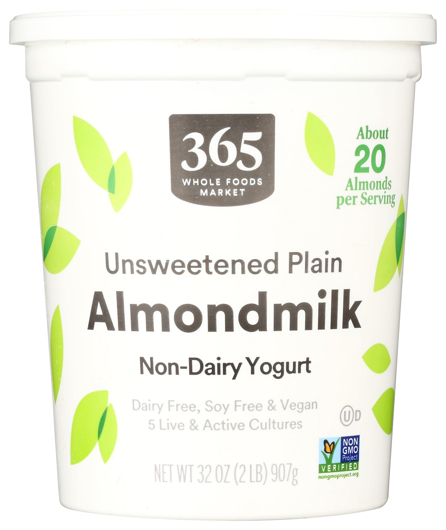 365 Everyday Value Almondmilk Unsweetened Non-Dairy Yogurt, Plain, 32 Oz