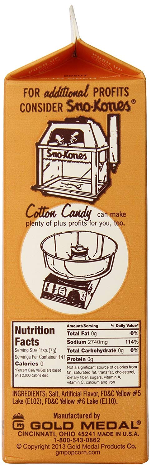 Concession Essentials Flavacol Popcorn Season Salt - Pack of 2 Cartons