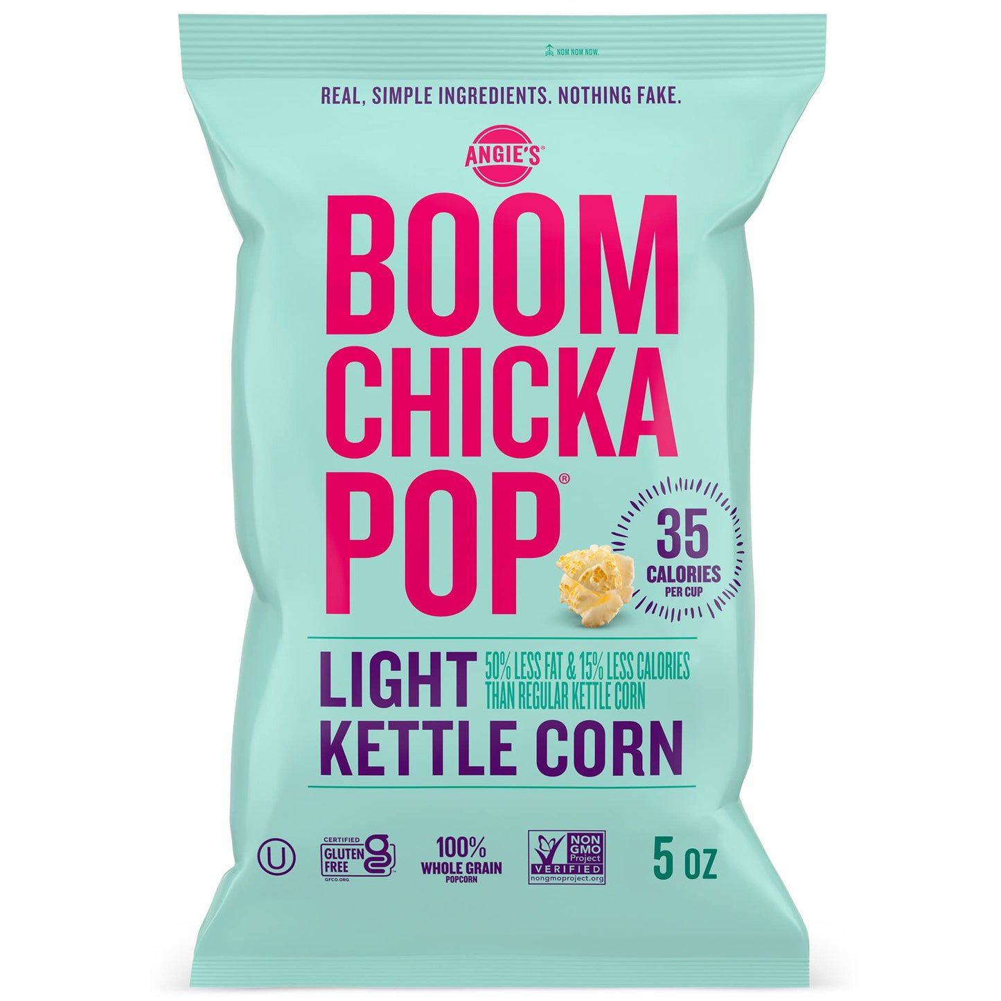 Angie'S Boomchickapop Light Kettle Corn Popcorn, 5 Ounce Bag (Pack Of 12 Bags)