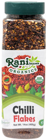 Rani Organic Chilli Flakes 14oz (400g) PET Jar ~ All Natural, No Color added | Gluten Friendly | Vegan | NON-GMO | Kosher | No S