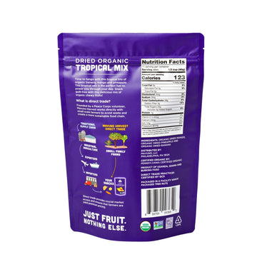Mavuno Harvest Tropical Mix Dried Fruit Snack, Unsweetened, Gluten Free, Vegan, 1 Pound Resealable Bag
