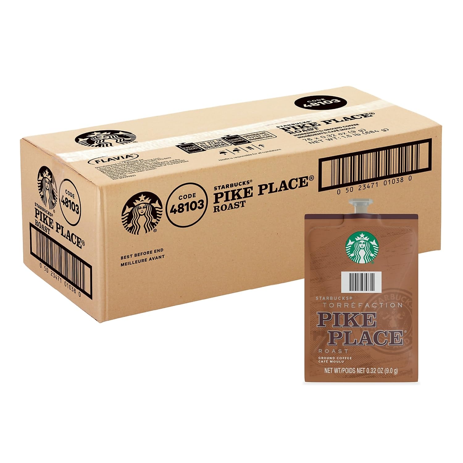 Starbucks Pike Place Roast Coffee Freshpack, 1 Count (Pack of 80), Model SX02