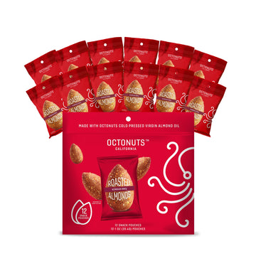 Octonuts Korean BBQ Almonds - 12 Individually Wrapped Snack Packs (1oz Each), Healthy Snacks for Adults and Kids, Non-GMO, Keto