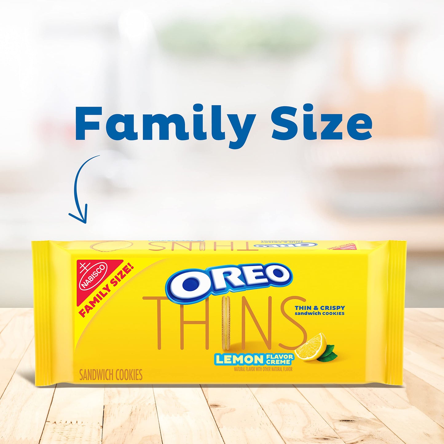 OREO Thins Lemon Creme Sandwich Cookies, Family Size, 12-13.1 oz Packs