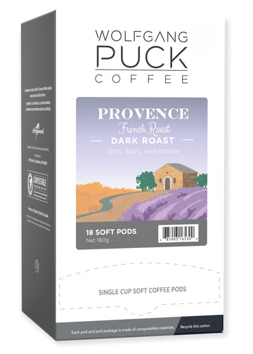 Wolfgang Puck Coffee Soft Pods, Provence French Roast, 18 Count (Pack Of 3)