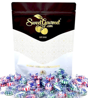 Sweetgourmet Sugar-Free Christmas Wrapped Hard Candy | Peppermint - Spearmint | 1 Pound