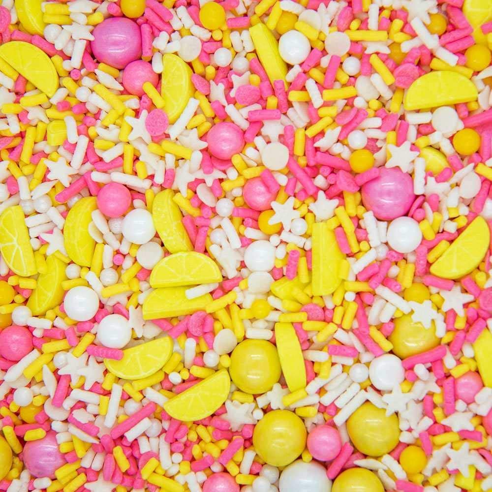 Sweets &   Boutique Edible Cake Sprinkles - Yellow Jimmies, Pink Sugar Pearl, White Confetti - 4 Ounce Pack