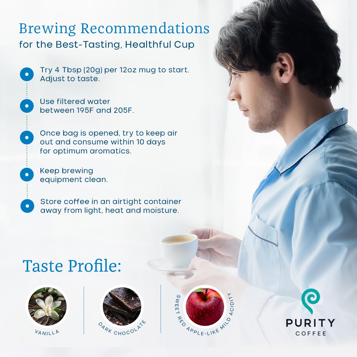 Purity Coffee Calm Decaf Ground Coffee - Natural Water Decaffeinated Coffee - Usda Organic And Third-Party Tested For Antioxidan