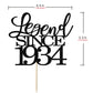 Migeaks legend since 1934 cake topper 90th birthday happy birthday cake topper men and women cheer 90 years old handmade black g