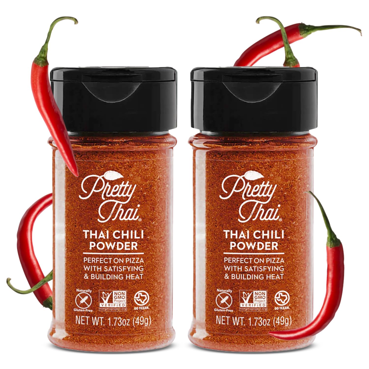 Pretty Thai Chili Powder - 1.7oz, Pack of 2 I Chili Seasoning Mix with Dried Thai Chili Flakes, Asian Cooking Spices for Authent