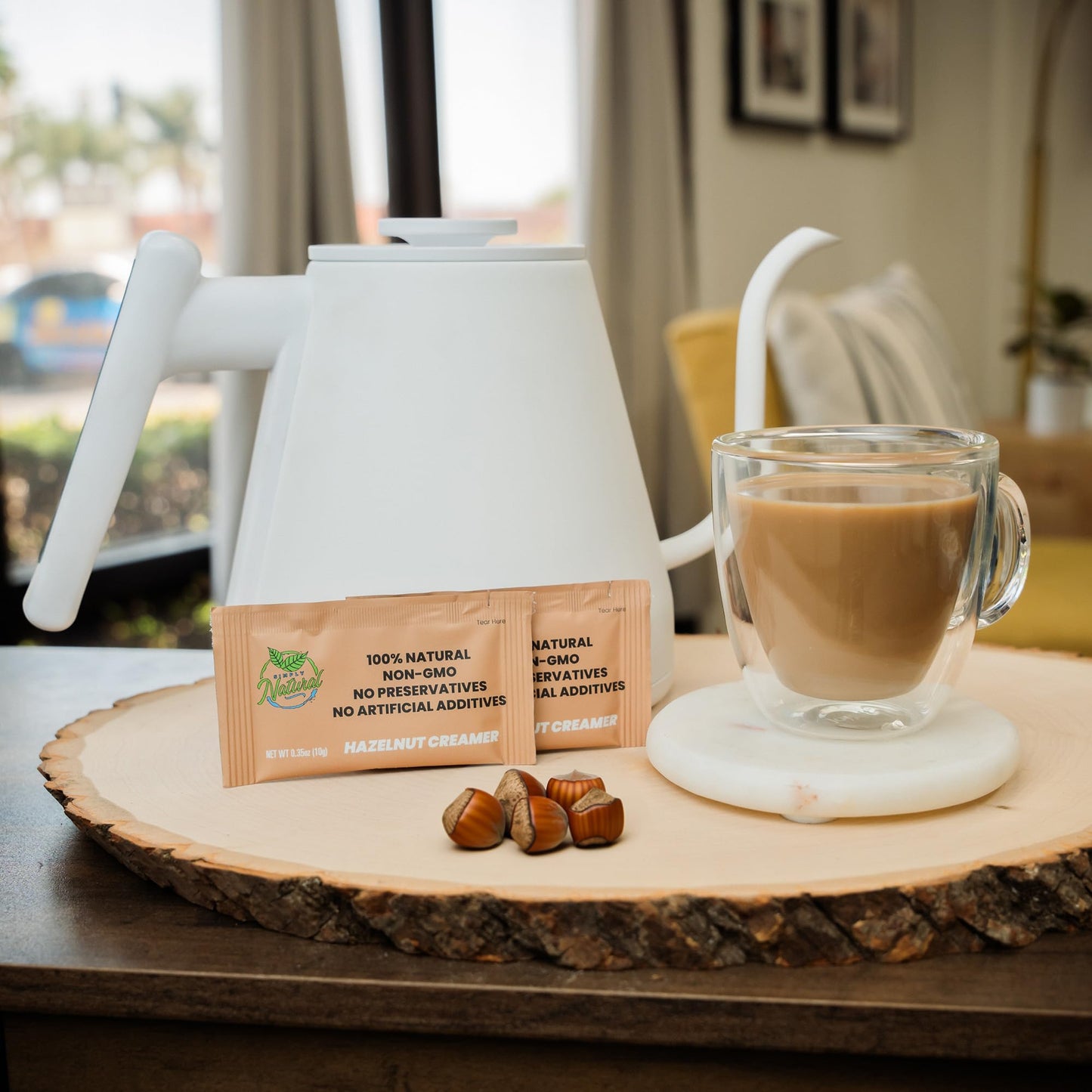 Simply Natural Hazelnut Sweetened Condensed Milk Creamer Single-Serve 10 Grams Sachet, All Natural Coffee/Tea Creamer (70 Sachet
