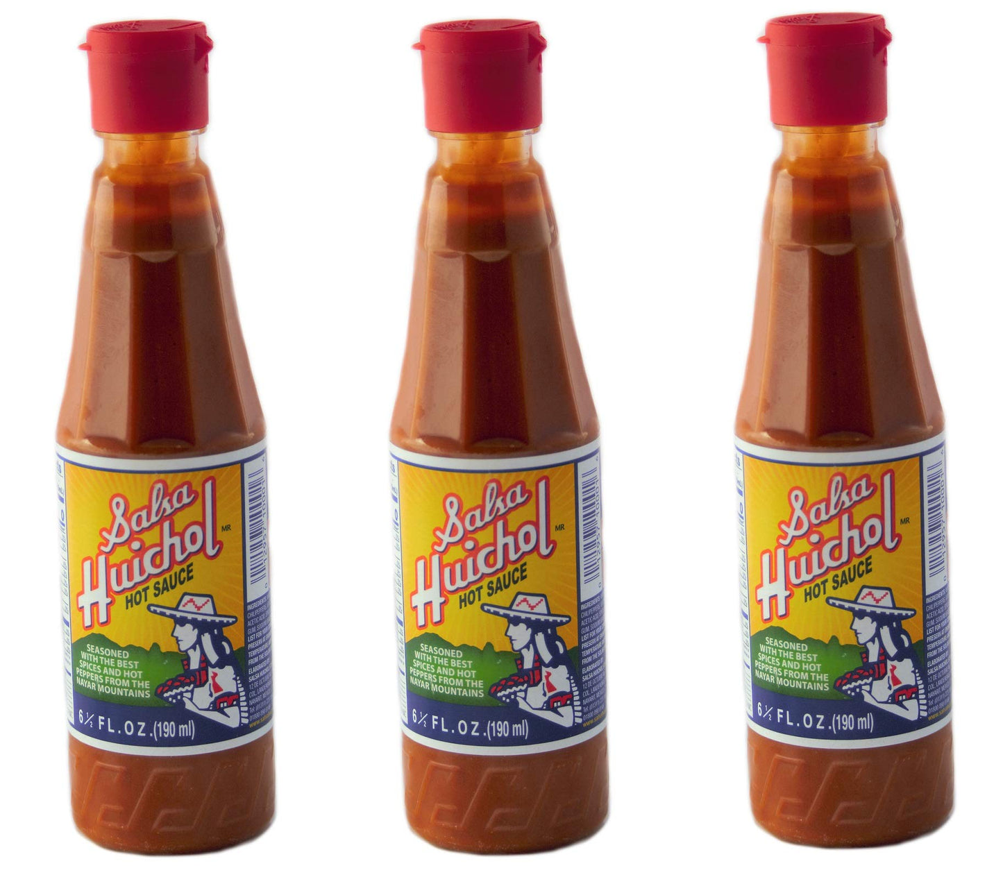 Salsa Huichol Hot Sauce 6.5 Oz (Pack Of 3) - Mexican Sauce