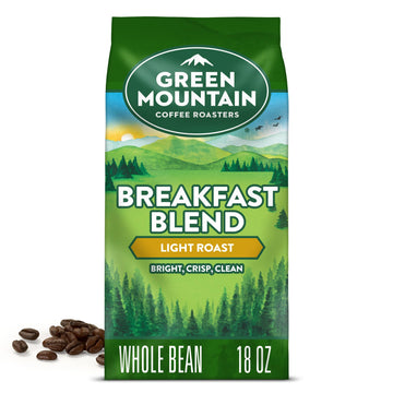 Green Mountain Coffee Roasters Breakfast Blend, Whole Bean Coffee, Bagged 18 Oz