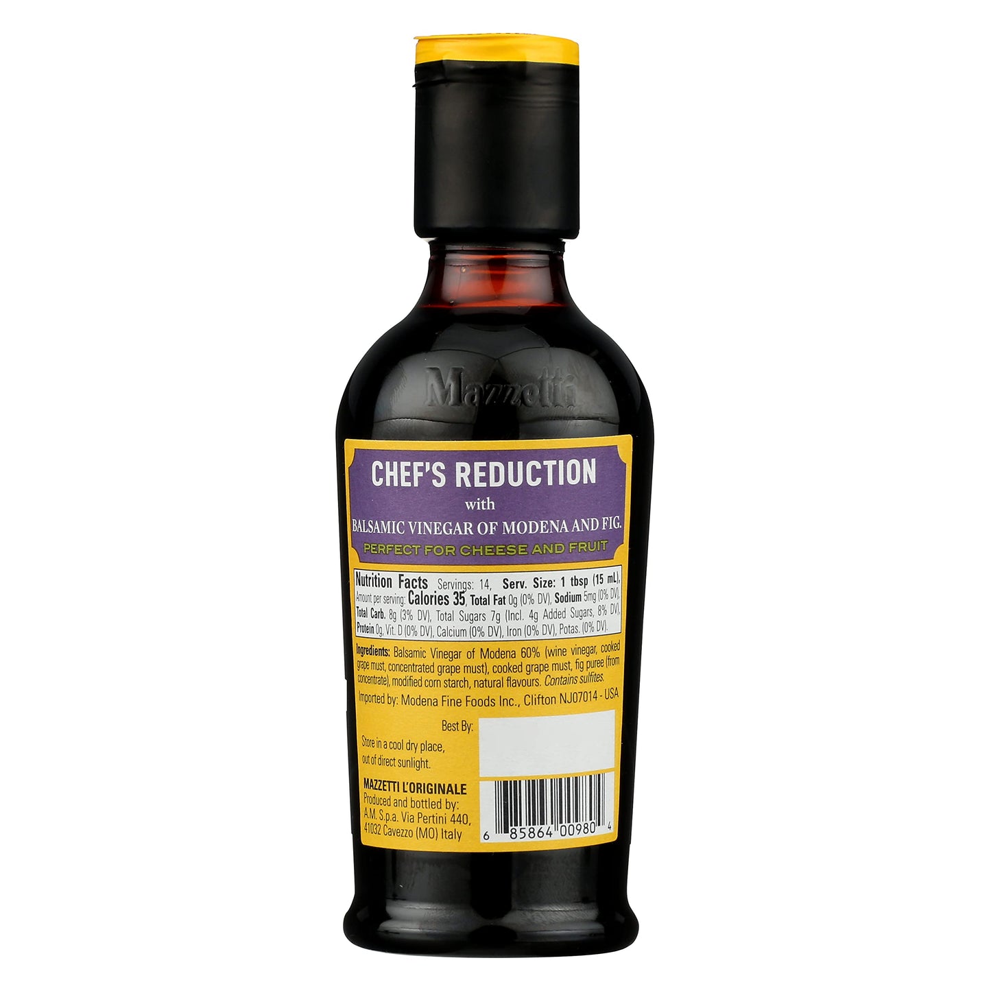 Mazzetti Fig Balsamic Vinegar Glaze Of Modena Pgi | Thick & Rich | Perfect For Fruit & Cheese | 7.3 Ounce Bottle (Pack Of 1)