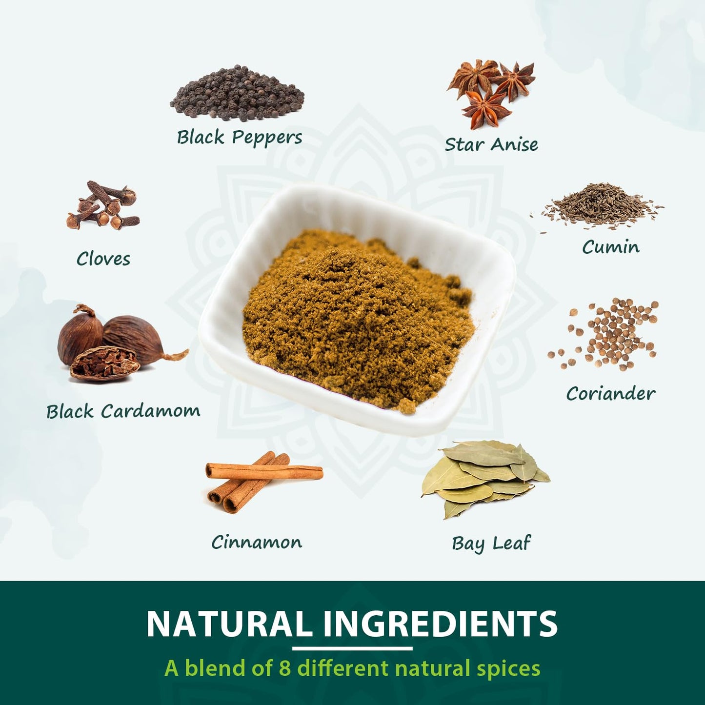 Soeos Garam Masala, 15 oz (425g), Garam Masala Powder, Indian 8-Spice Blend, Salt-No, Vegan, No Colors, Gluten Friendly, Non-GMO