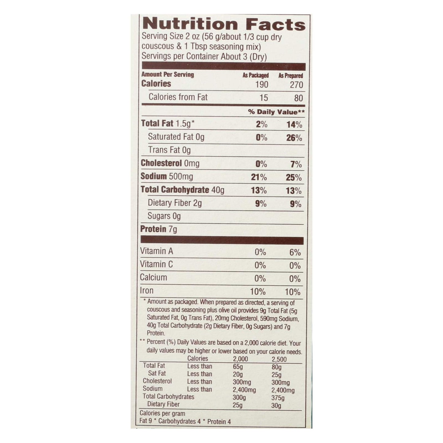Near East Roasted Garlic & Olive Oil Couscous, 5.8 oz (Pack of 12)