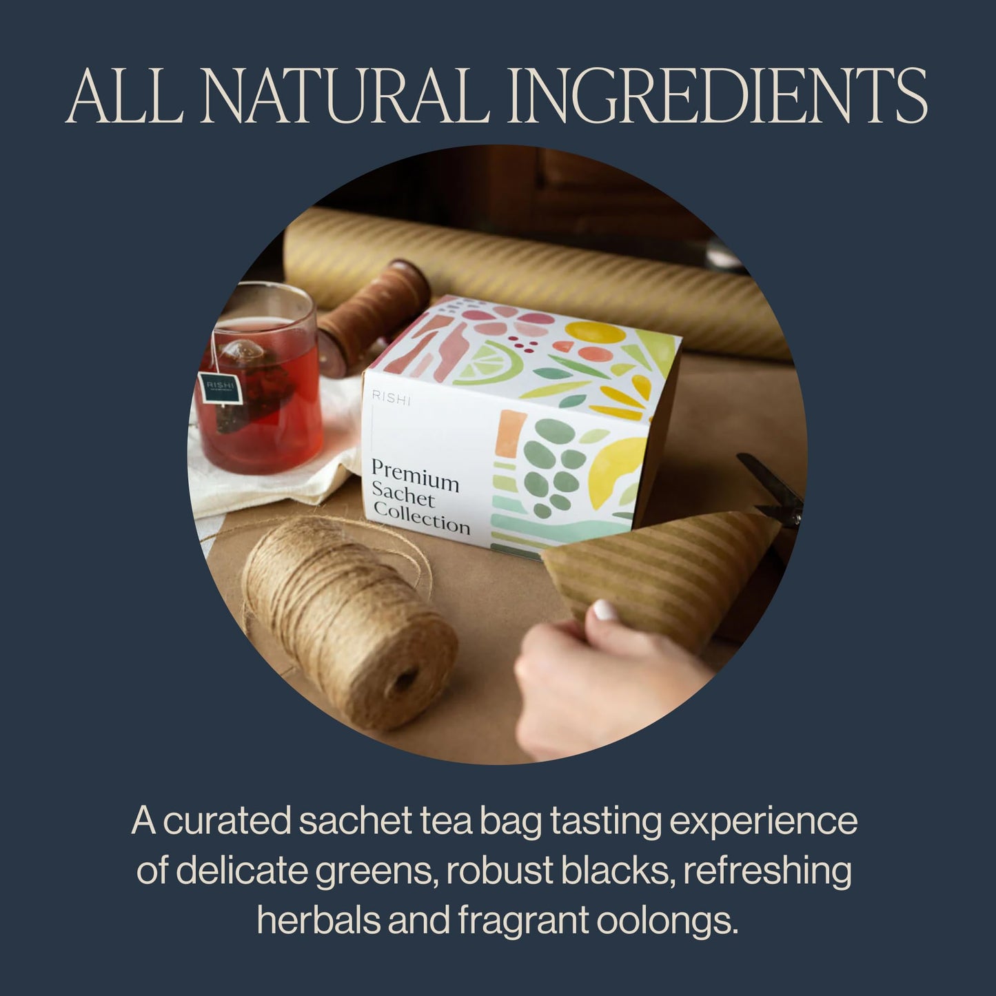 Rishi Tea Sachet Sampler Gift Box - 24 Assorted Organic Caffeinated & Non-Caffeinated Tea Bags